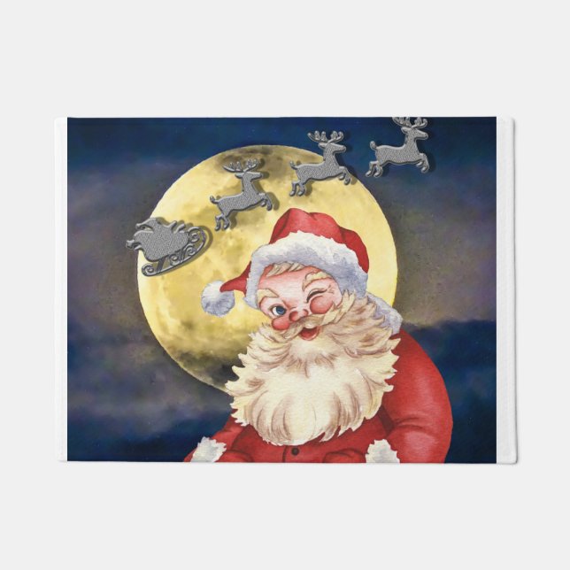 Santa Clause and Reindeer Doormat (Front)