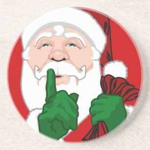 Santa Clause Coasters Festive Christmas Decoration