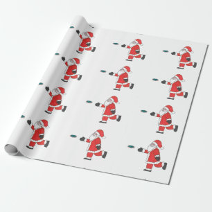 Santa Clause disc golf putting wrapping paper