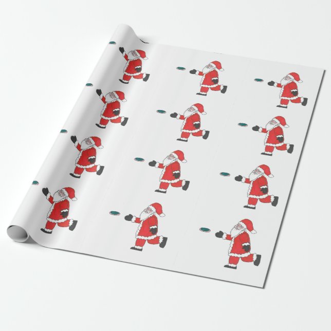 Santa Clause disc golf putting wrapping paper (Unrolled)