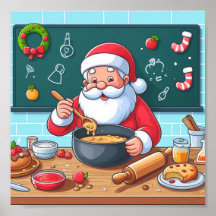santa clause enjoying cooking