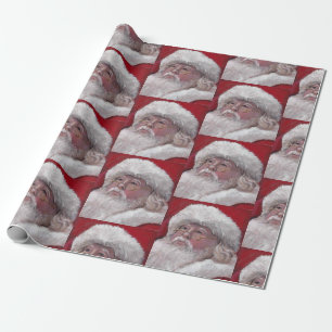 Santa Clause Face Gift Wrapping Paper
