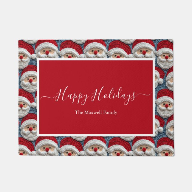 Santa Clause Holidays family name  Doormat (Front)