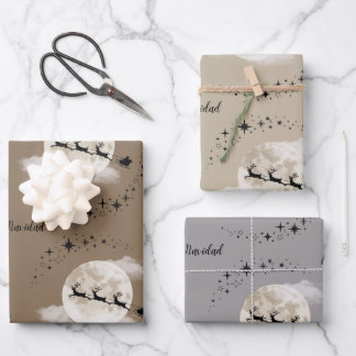 Santa Clause in Christmas Day Wrapping Paper Sheet