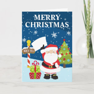 Santa Clause List and Presents Merry Christmas Holiday Card