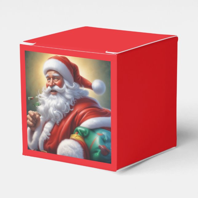 Santa Clause Merry Christmas Happy New Year Favor Box (Front Side)