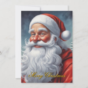 Santa Clause Merry Christmas Happy New Year Holiday Card