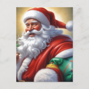 Santa Clause Merry Christmas Happy New Year Holiday Postcard