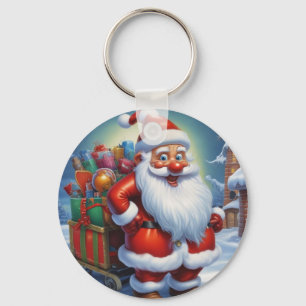 Santa Clause Merry Christmas Happy New Year Keychain