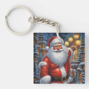Santa Clause Merry Christmas Happy New Year Keychain