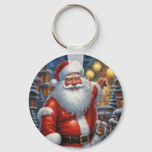 Santa Clause Merry Christmas Happy New Year Keychain