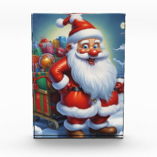Santa Clause Merry Christmas Happy New Year Photo Block