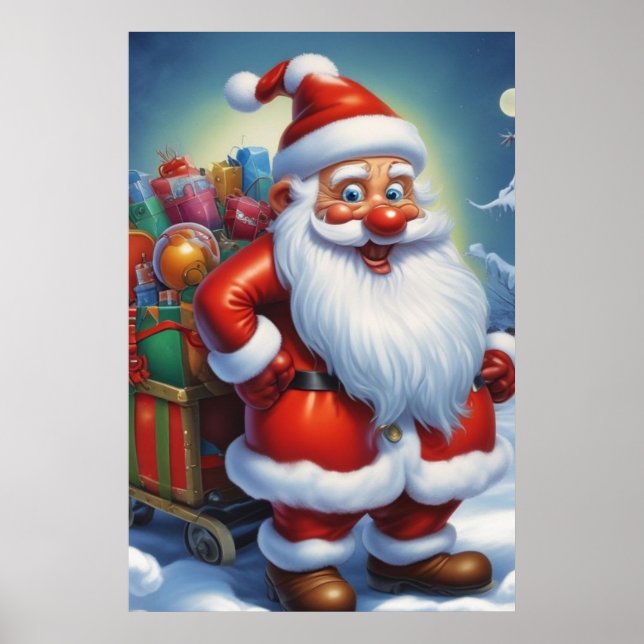 Santa Clause Merry Christmas Happy New Year Poster (Front)