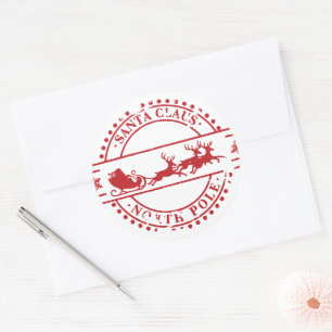 Santa Clause North Pole Classic Round Sticker