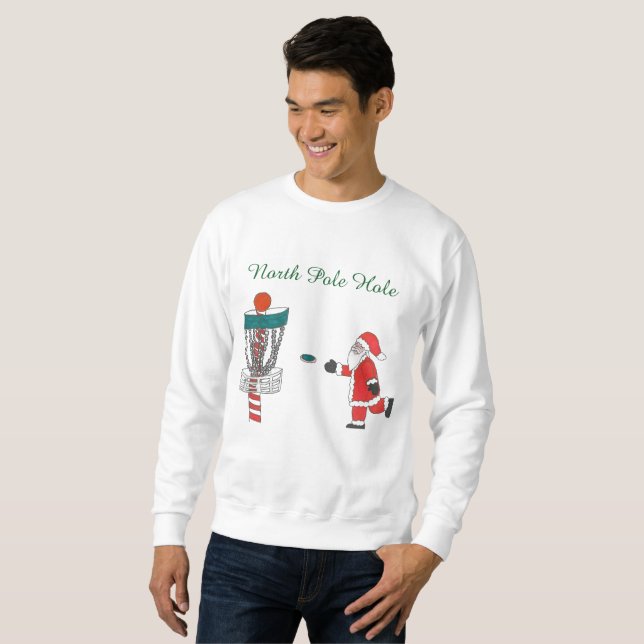 Santa Clause North Pole hole disc golf sweatshirt (Front Full)