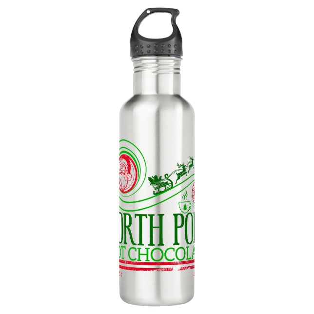 Santa Clause North Pole Hot Chocolate 710 Ml Water Bottle (Front)