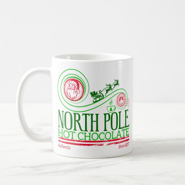 Santa Clause North Pole Hot Chocolate Coffee Mug (Left)
