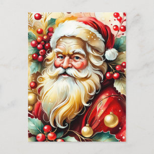 Santa Clause Portrait Holiday Postcard