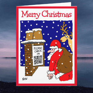 Santa Clause QR Code Design Funny Christmas Card