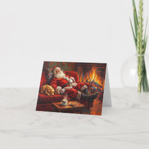 Santa Clause Resting Folded Holiday Card