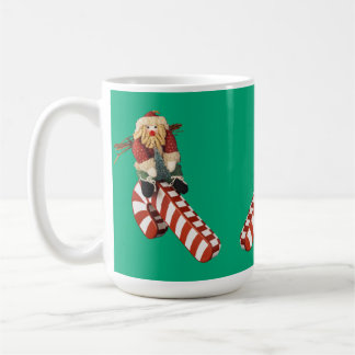 Santa Clause rides candy cane slide for Christmas. Coffee Mug