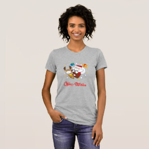 Santa clause spreading peace love on Christmas T-Shirt
