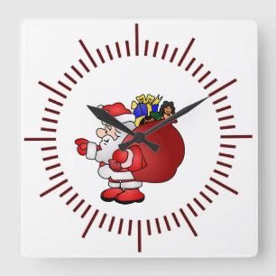 Santa Clause Square Wall Clock
