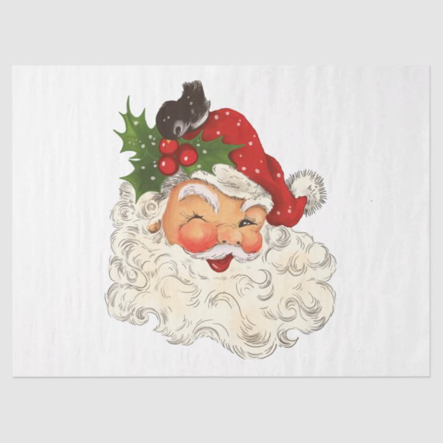Santa Clause Vintage Antique Retro Decoupaging Tissue Paper (Front)