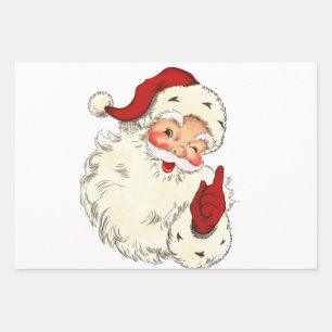 Santa Clause Vintage Antique Retro Decoupaging Wrapping Paper Sheet
