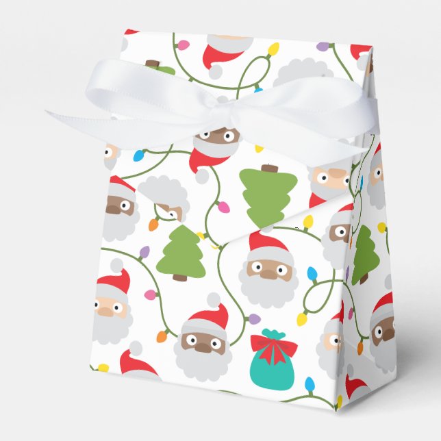 Santa Clauses Pattern Favor Box (Front Side)