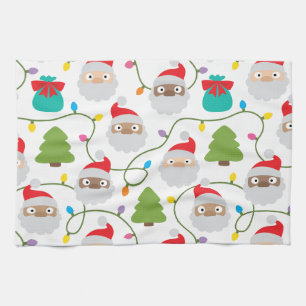 Santa Clauses Pattern Kitchen Towel