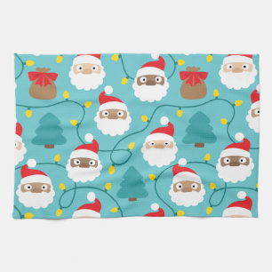 Santa Clauses Pattern Kitchen Towel