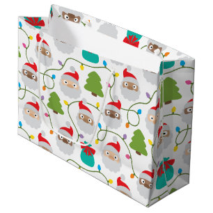 Santa Clauses Pattern Large Gift Bag