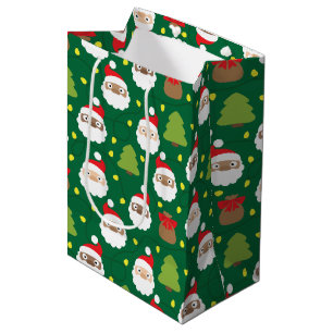 Santa Clauses Pattern Medium Gift Bag