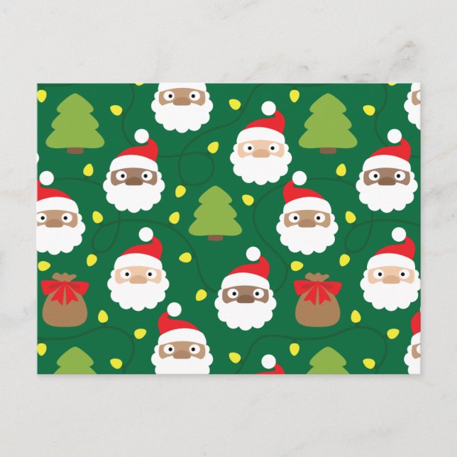 Santa Clauses Pattern Postcard (Front)