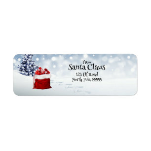 Santa Clauses Red Cadeau Sac Neige Adresse de reto
