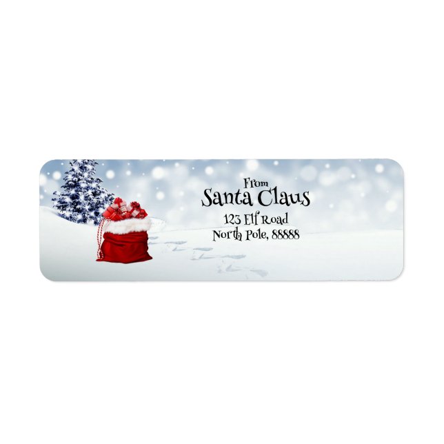Santa Clauses Red Cadeau Sac Neige Adresse de reto (Devant)