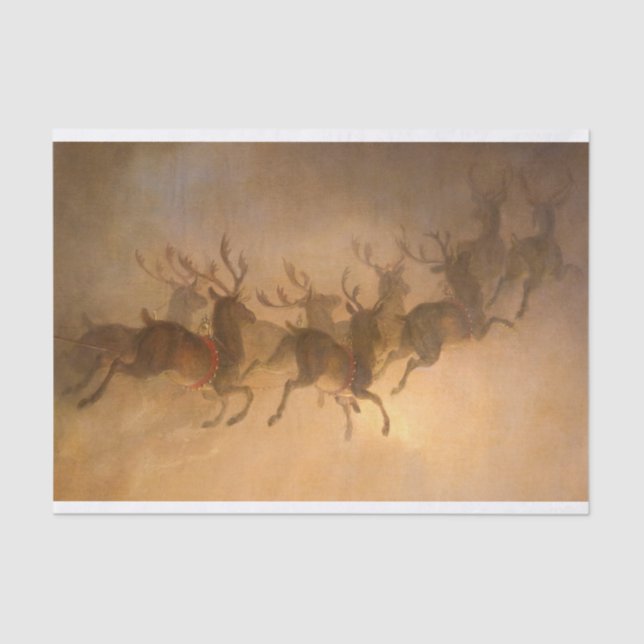 Santa Claus's Reindeer by William Holbrook Beard Tissue Paper (Front)