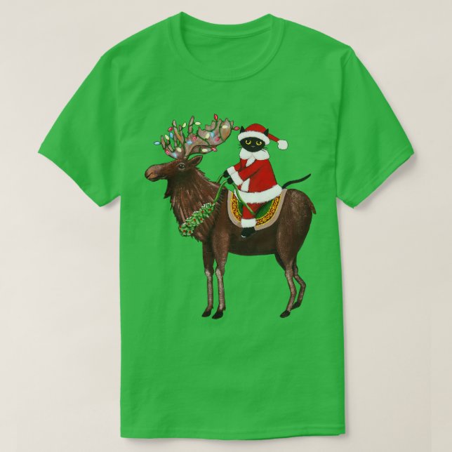 Santa Claws and Moose T-Shirt (Design Front)