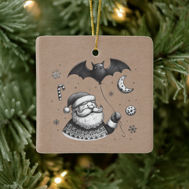 Santa Claws Ceramic Ornament (Tree)