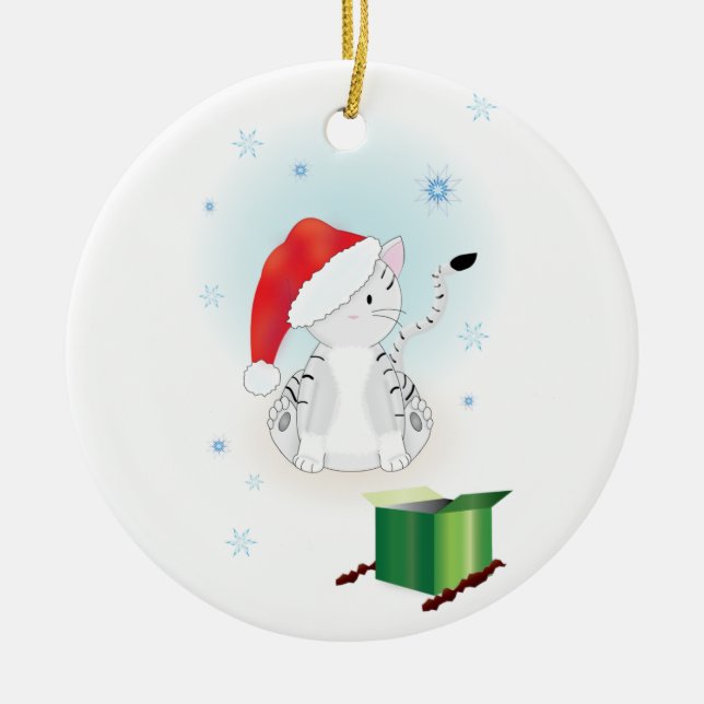 Santa Claws Ceramic Ornament (Front)
