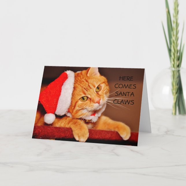 Santa Claws Christmas Card (Front)