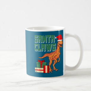 Santa Claws Funny Dinosaur Christmas Pun With Sant Coffee Mug