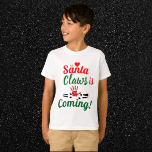 Santa Claws Is Coming Funny Christmas Personalized T-Shirt