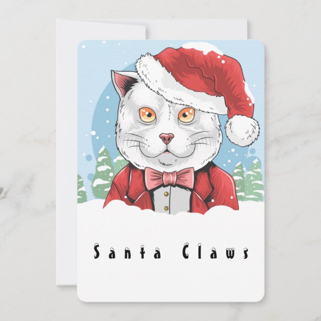 Santa Claws is Coming to Town Holiday Card (Front)