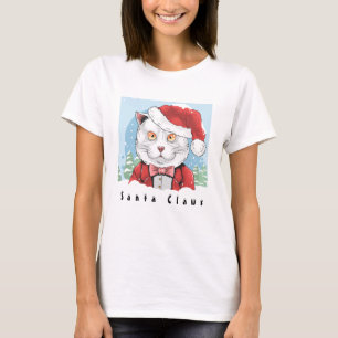 Santa Claws Kitty Cat Christmas T-Shirt
