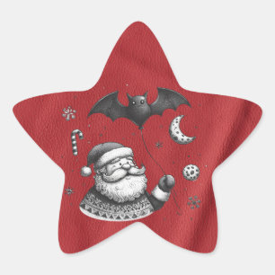 Santa Claws Red Star Sticker