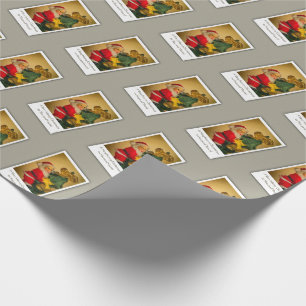 Santa Climbing the Christmas Tree, Custom Martini Wrapping Paper