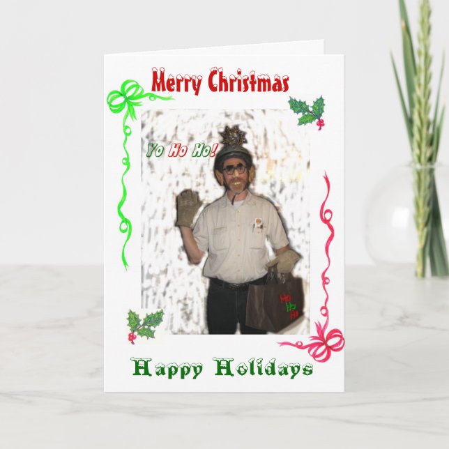 Santa Clod Merry Christmas Holiday Card (Front)