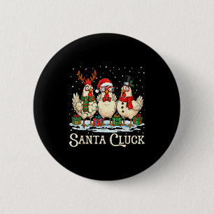 Santa Cluck Chicken Christmas Farm Animal Funny 2 Inch Round Button